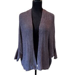 Barefoot Dreams Ribbed Shrug Cardigan in Carbon ,L/XL,Comfy Cozy Soft Lounging